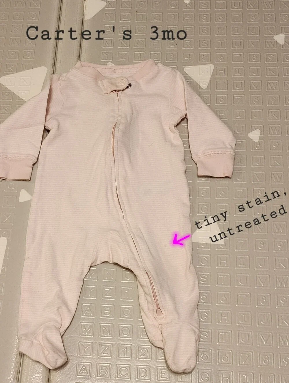 Carter's Pale Pink Ribbed Footed One-Piece